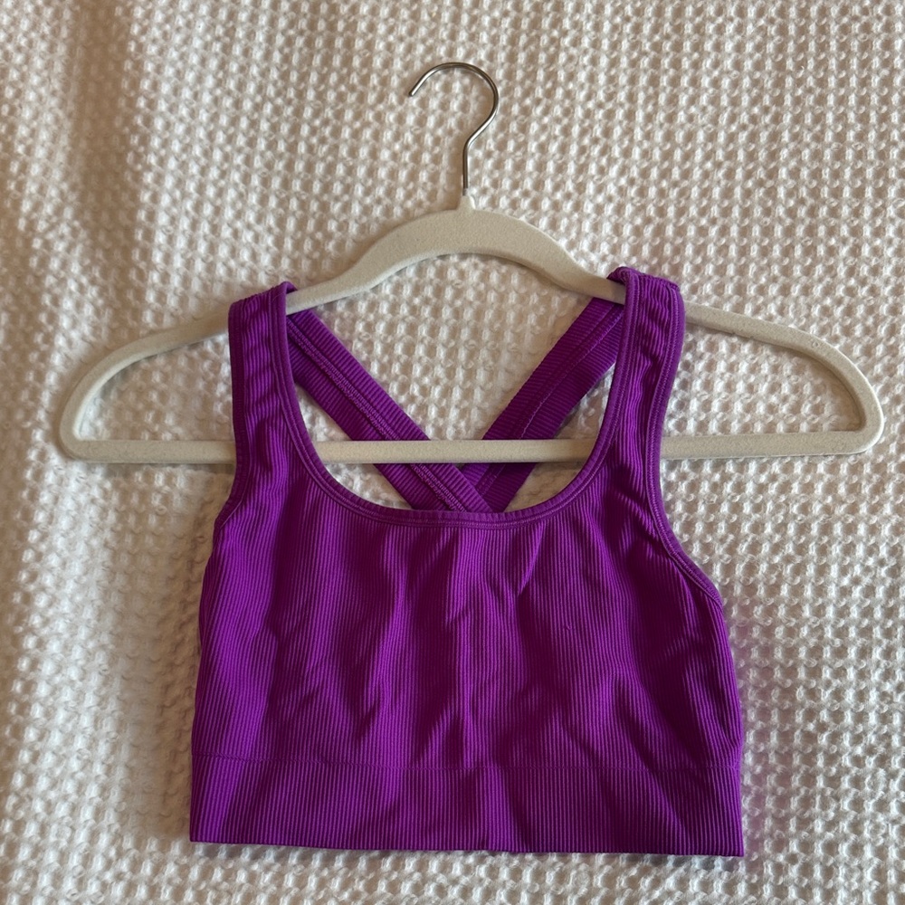 Athleta Purple Women's Ribbed Sports Bra
